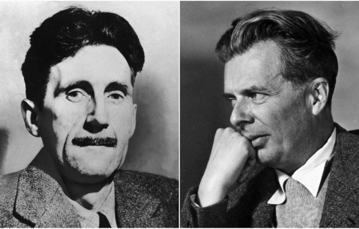 En "Divertirse hasta morir", el autor Neil Postman afirmaba que la gente estaba más oprimida por su adicción a la diversión, como se refleja en "Un mundo feliz" de Aldous Huxley (derecha), que por el Estado, como se retrata en "1984" de George Orwell (izquierda). (Hulton Archive/Getty Images)