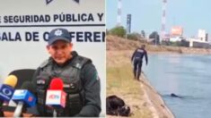 Policía mexicano salta a un canal para rescatar a perro que se ahogaba: “Mi trabajo es salvar vidas»