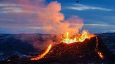 Video de jóvenes jugando voleibol detrás un volcán en erupción en Islandia impacta en redes