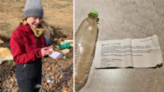 Mujer encuentra mensaje de hace 21 años en una botella en la costa de las Islas Shetland