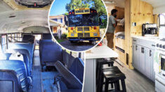 Familia de Florida transforma un bus escolar en su nuevo hogar, ¡ahora planean viajar todo el año!