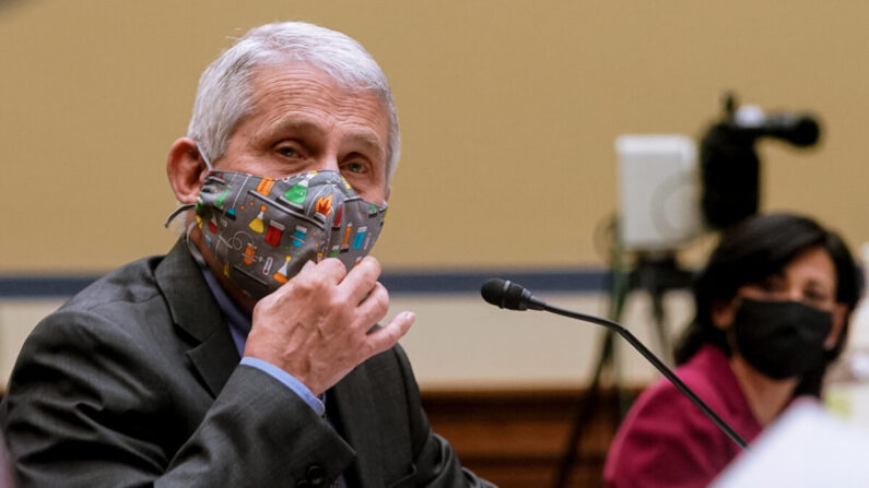 Anthony Fauci, director del NIAID y principal asesor médico del presidente, testifica en una audiencia en Washington el 15 de abril de 2021. (Amr Alfiky/Pool/Getty Images)
