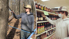 Joven dedicado a extraer savia de árboles ya tiene su propia marca de jarabe de arce en 100 tiendas