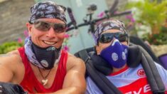 Un padre y su hijo en silla de ruedas  se convierten en el primer equipo latino en triatlón de 226 km