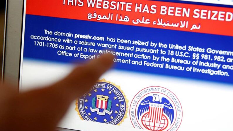 Estados Unidos bloqueó este martes 22 de junio 36 webs iraníes a las que acusa de difundir desinformación o de colaborar con la organización paralimitar Kataeb Hezbolá, designada como grupo terrorista por Washington. EFE/EPA/STRINGER