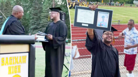 Hombre de Michigan recibe diploma de bachillerato de su hijo fallecido: «Fue un honor y un privilegio»