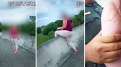 Policías identifican a mujer «angustiada» a punto de saltar de un puente y la retiran justo a tiempo