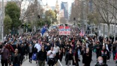 Protestas contra encierros por covid-19 en Australia