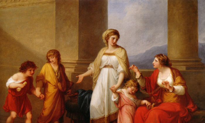 "Cornelia, madre de los griegos" (1785), de Angelica Kauffmann. (Dominio público)