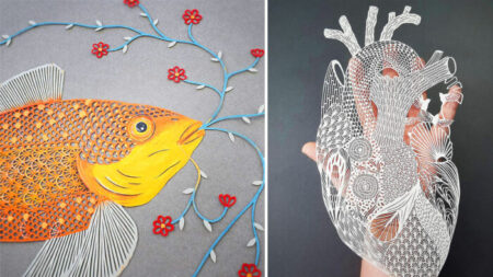 Artista utiliza finas cuchillas para crear asombrosas obras de arte de papel con una sola hoja