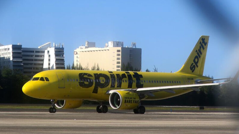 Vista de un avión de la aerolínea Spirit. EFE/Jorge Muñiz/Archivo
