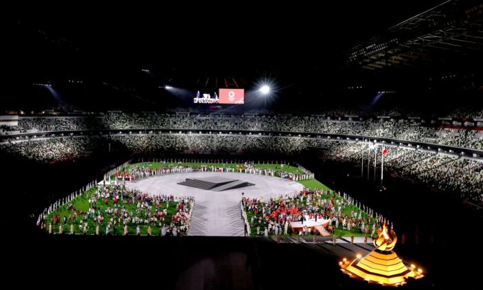 Vista general durante la ceremonia de clausura de los Juegos Olímpicos de Tokio 2020, en el Estadio Olímpico de Tokio, el 8 de agosto de 2021. (Francois Nel/Getty Images)