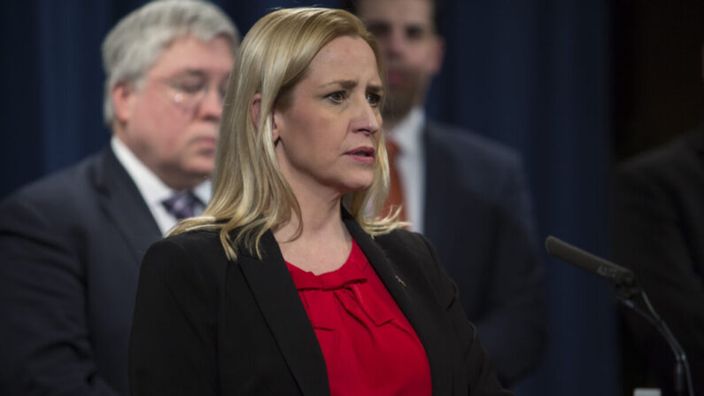 La fiscal general de Arkansas, Leslie Rutledge, en el Departamento de Justicia en Washington, el 27 de febrero de 2018. (Toya Sarno Jordan/Getty Images)