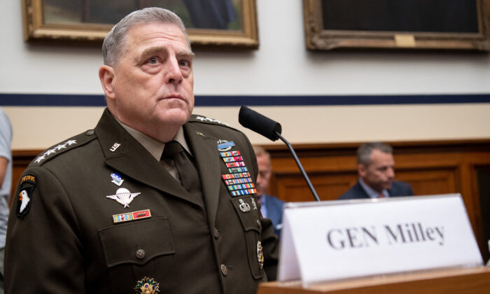 El general Mark Milley, Jefe del Estado Mayor Conjunto, en el Capitolio, el 23 de junio de 2021. (Saul Loeb/AFP a través de Getty Images)