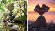 Fotógrafo crea increíbles composiciones de equilibrio con rocas en arroyos y playas de Suecia