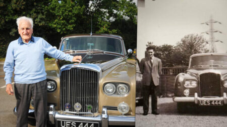 Chófer jubilado recibe en sus 100 años el lujoso Bentley que condujo hace 60 años