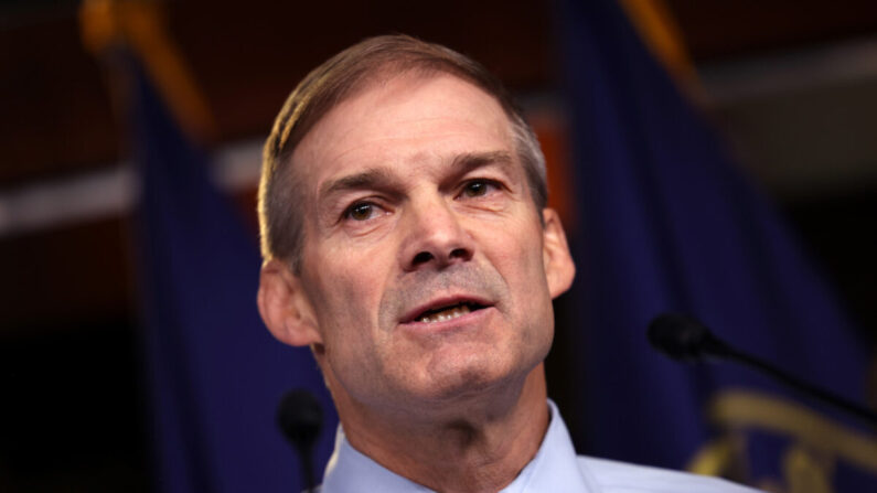 El representante Jim Jordan (R-Ohio) habla en una conferencia de prensa en Washington, el 21 de julio de 2021. (Kevin Dietsch/Getty Images)