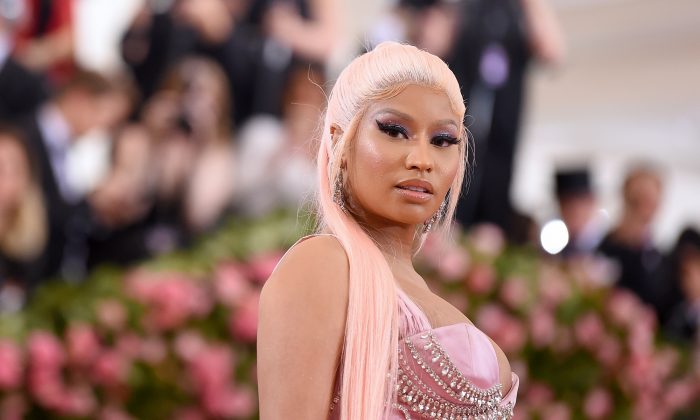 Nicki Minaj en la Gala Met 2019, en el Museo Metropolitano de Arte, en la ciudad de Nueva York, el 6 de mayo de 2019. (Jamie McCarthy/Getty Images)