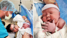 Mujer que sufrió 19 abortos espontáneos da a luz a un enorme bebé de 14.1 libras