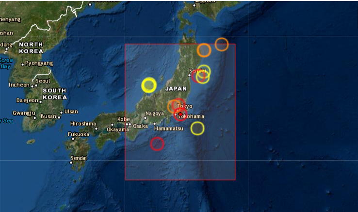 Un terremoto de magnitud 6.1 en la escala Ritcher se produjo este jueves 7 de octubre en la prefectura de Chiba, colindante con Tokio, y se sintió con fuerza en la capital, sin que se haya activado la alerta de tsunami ni se haya informado por ahora de daños significativos. (Captura de pantalla/EMSC)