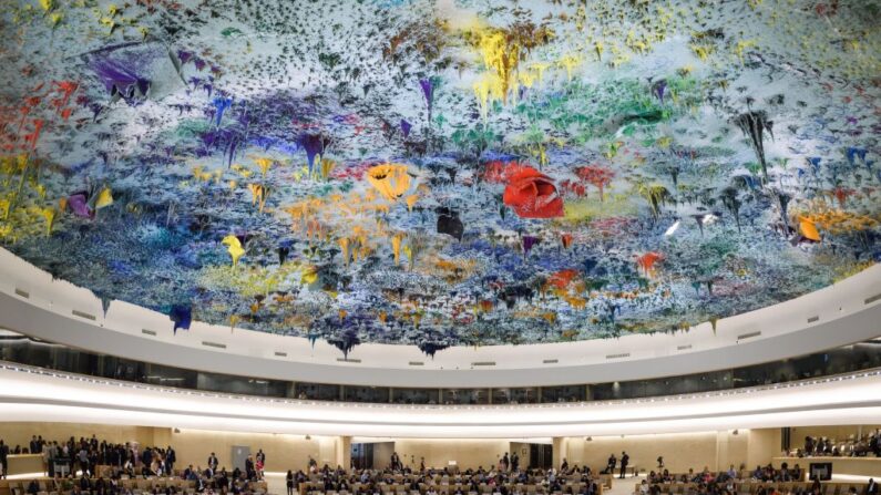Vista general tomada el 10 de septiembre de 2018 durante la jornada inaugural del 39 ° Consejo de Derechos Humanos de la ONU en sus Oficinas en Ginebra, durante el discurso de la Alta Comisionada para los Derechos Humanos, Michelle Bachelet, (Fabrice Coffrini/AFP vía Getty Images)