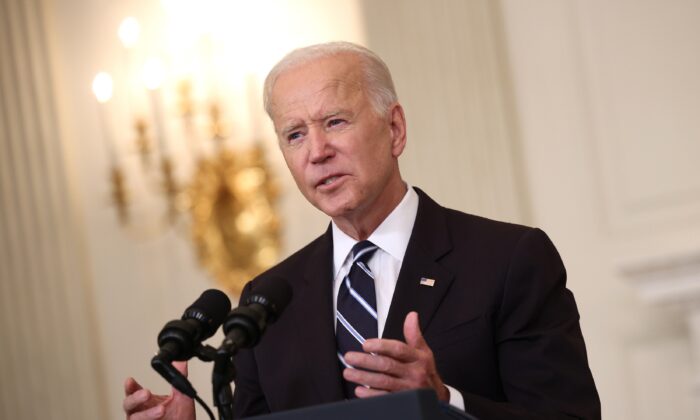 El presidente Joe Biden habla en la Casa Blanca, el 9 de septiembre de 2021. (Kevin Dietsch/Getty Images)