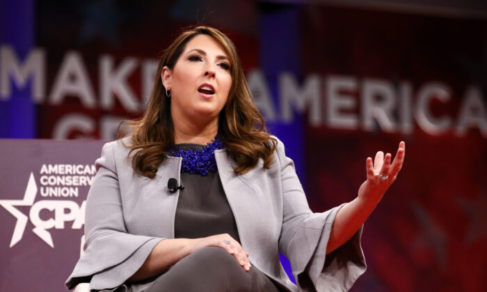 Ronna McDaniel, presidenta del Comité Nacional Republicano, en la convención CPAC en National Harbor, Maryland, el 28 de febrero de 2019. (Samira Bouaou/The Epoch Times)