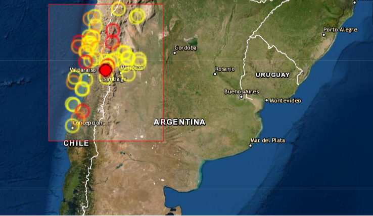 Un sismo de magnitud 5.7 en la escala abierta de Richter sacudió la madrugada de este miércoles el centro de Chile, según informó el Servicio Geológico de EE.UU. (USGS, en inglés). (Captura de pantalla/EMSC)