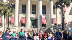 Cientos de personas se manifiestan por la libertad médica en el Capitolio de Florida