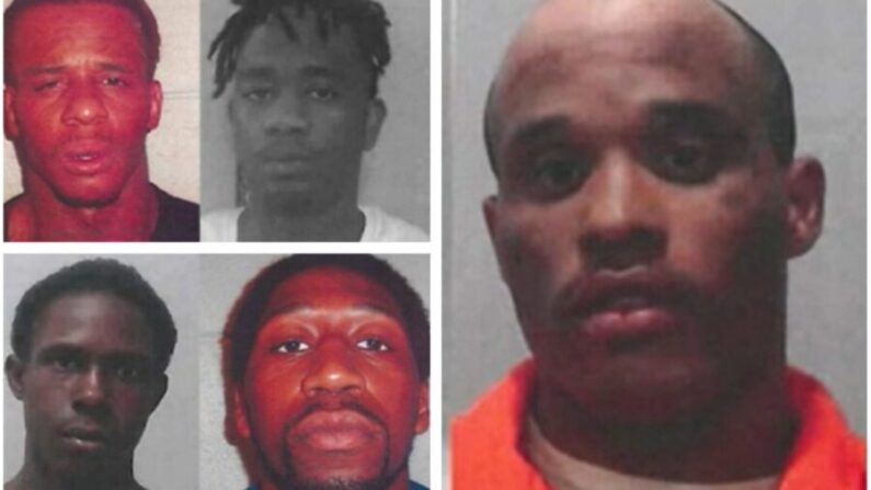  5 reclusos que se escaparon de la cárcel del condado en Georgia aparecen en esta foto de archivo. (Departamento de Seguridad Pública de Georgia) 