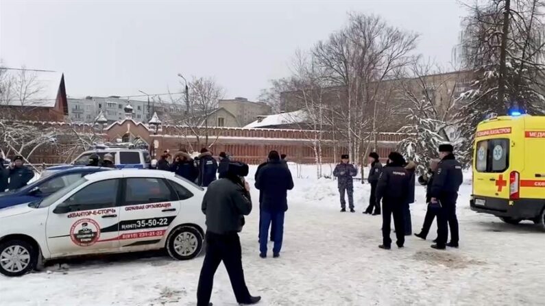 Vista de la escuela religiosa en la ciudad Serpukhov (Rusia) donde ocurrió un atentado. EFE/EPA/Moscow Region Prosecutor's office