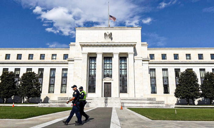 El edificio de la Reserva Federal en Washington el 22 de octubre de 2021. (Daniel Slim/AFP vía Getty Images)