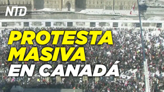 NTD Noticias: Cientos de camioneros protestan en Ottawa, Canadá; Video filtrado de inmigrantes causa revuelo