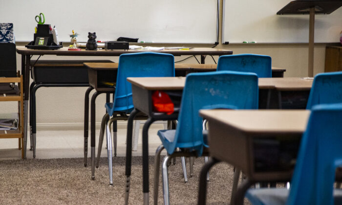 Una escuela en Tustin (California) el 10 de marzo de 2021. (John Fredricks/The Epoch Times)