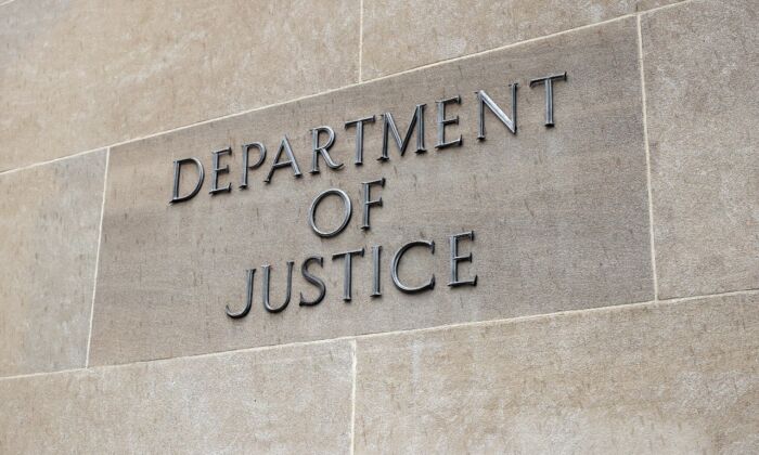 El Departamento de Justicia de EE. UU. en Washington, el 11 de junio de 2021. (Kevin Dietsch/Getty Images)