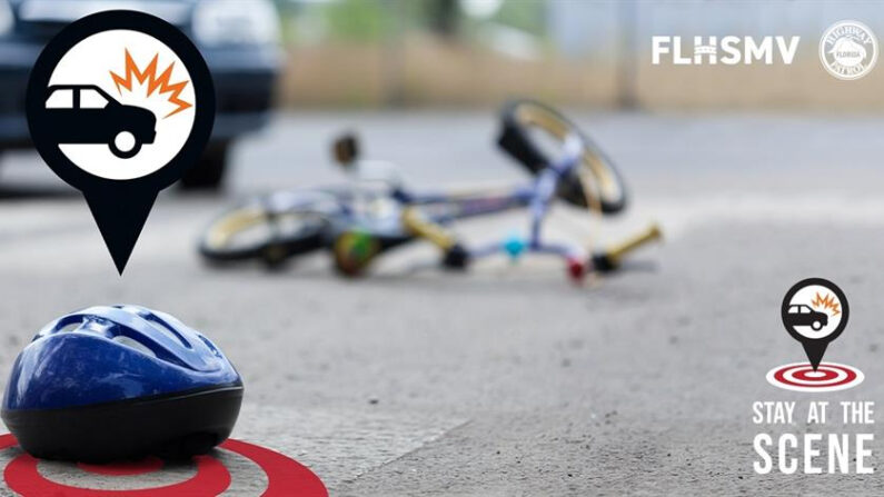 Fotografía promocional cedida por la campaña Stay at the Scene que muestra una imagen para concienciar sobre la accidentalidad en las vías de Florida (EE.UU.). EFE/ Stay At The Scene