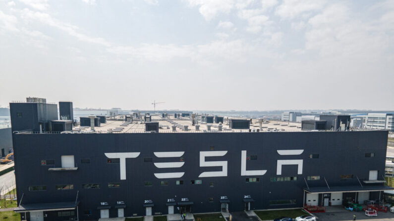 Fábrica de Tesla en Shanghai, China, el 29 de marzo de 2021. (Xiaolu Chu/Getty Images)