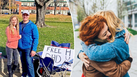 Pareja reparte más de 600 «abrazos de papá y mamá» en universidad: «Nos sorprende la bondad de Dios»