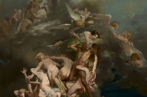 La gente va al cielo o al infierno en "El cielo y el infierno", 1859, de Octave Tassaert. Óleo sobre lienzo, 39 ⅜ pulgadas por 27 ⅜ pulgadas. Museo de Arte de Cleveland. (Dominio público)