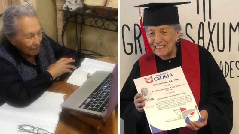 Abuelita mexicana se gradua a los 93 años con honores de la universidad: ¡Y seguirá un diplomado!