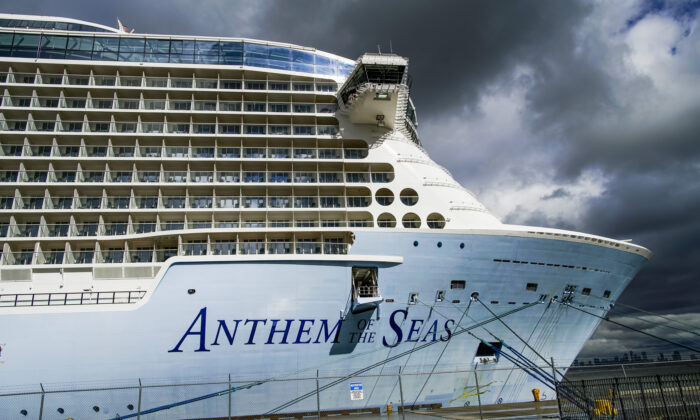 El crucero de Royal Caribbean Anthem of the Seas en Bayonne, Nueva Jersey, el 7 de febrero de 2020. (Eduardo Munoz Alvarez / Getty Images))