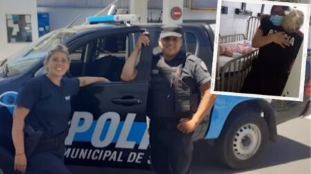 Impactante momento en que policías salvan a bebé argentina de ahogamiento