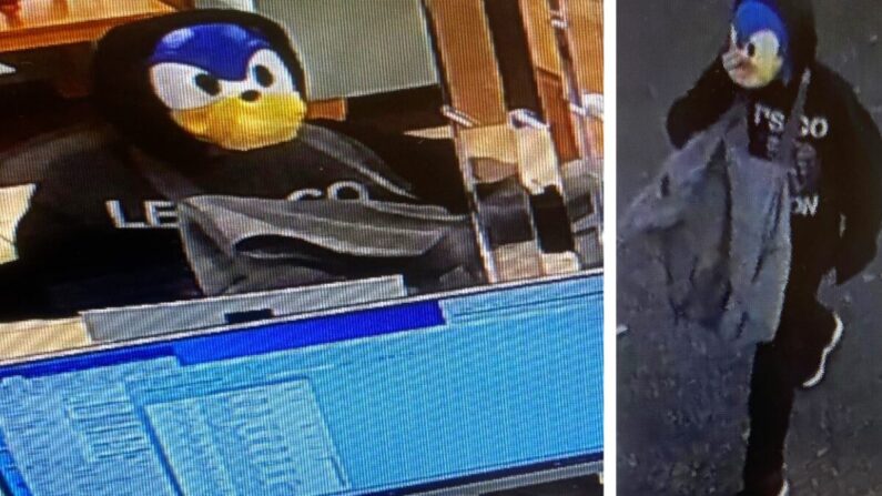 Este collage de fotos muestra al sospechoso que ha sido acusado de intentar robar un banco de la Cooperativa de Crédito de Florida en Woodland Blvd en DeLand, Florida, el 2 de febrero de 2022. (Cortesía del Departamento de Policía de DeLand)