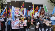 Grupos de DD. HH. protestan frente a consulado chino ante Juegos Olímpicos de Beijing
