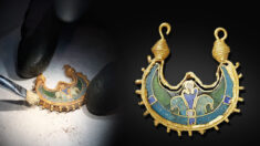 Encuentran pendiente de oro del siglo XI que al parecer fue un regalo de emperador bizantino a Vikingos