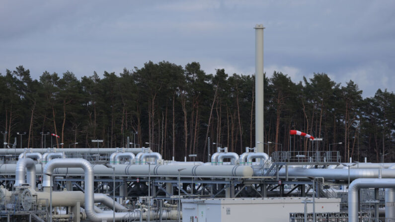 La estación de recepción del gasoducto Nord Stream 2, cerca de Lubmin, Alemania, el 2 de febrero de 2022. (Sean Gallup/Getty Images)