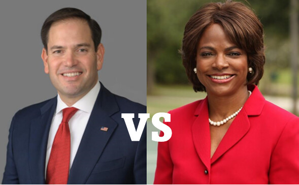 La carrera por el Senado de Florida en 2022 enfrentará al actual senador republicano Marco Rubio con la aspirante demócrata, la representante estatal de Florida Val Demings. (Sitios web de la campaña de Rubio y Demings)