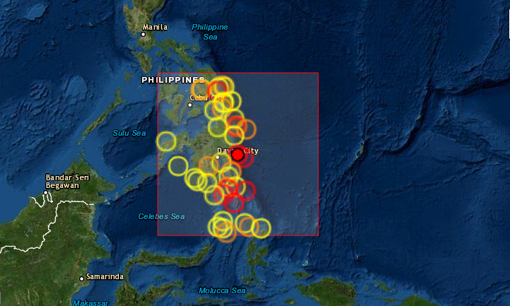 Un terremoto de magnitud 6.2 en la escala abierta de Richter sacudió este martes aguas cercanas a la isla de Mindanao, al sur de Filipinas, sin que las autoridades informasen inicialmente de daños o declararan alerta de tsunami. (Captura de pantalla/EMSC)