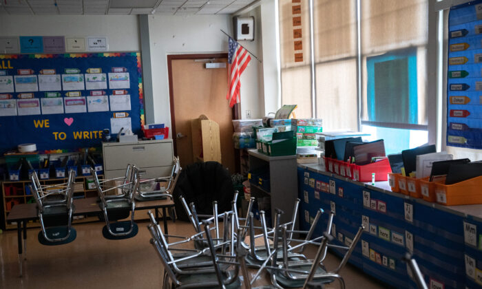 Un salón de clases de jardín de infantes. (John Moore/Getty Images)
