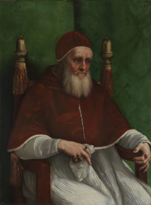 "Retrato del Papa Julio II", 1511, de Raphael. Óleo sobre álamo; 42 3/4 pulgadas por 31 7/8 pulgadas. The National Gallery, Londres. (The National Gallery, Londres)
